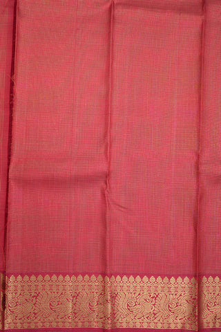 Peacock Zari Border Magenta Kanchipuram Silk Saree