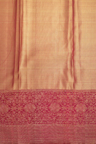 Floral Zari Motif Kanchipuram Gold Tissue Silk Saree