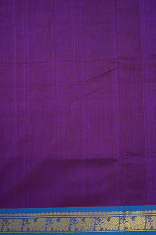 Peacock Border Plain Purple Traditional Silk Cotton Saree