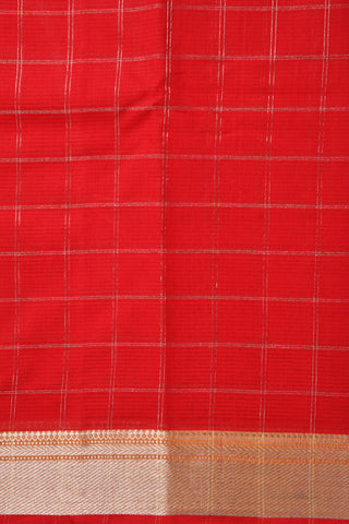 Checks Red Mangalagiri Cotton Saree