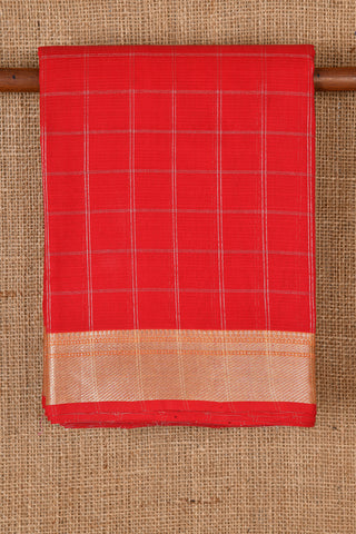 Checks Red Mangalagiri Cotton Saree