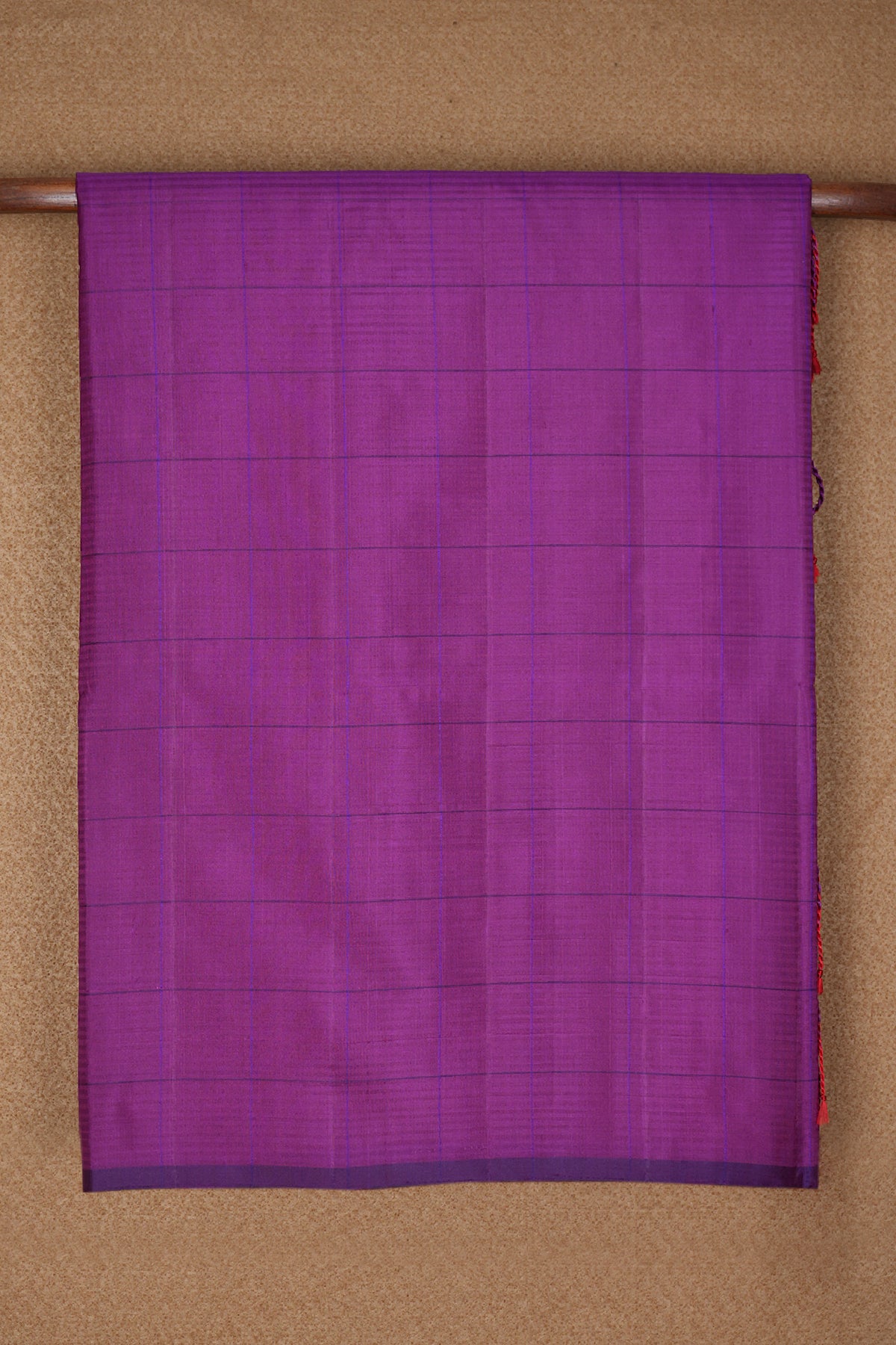 Checked Purple Soft Silk Saree