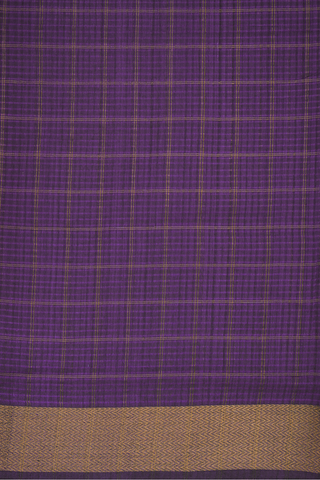 Checks Design Purple Mangalagiri Cotton Saree