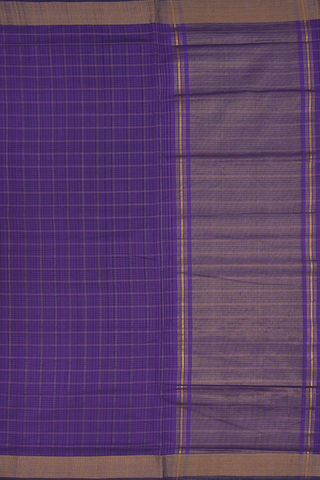 Checks Design Purple Mangalagiri Cotton Saree