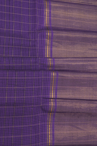 Checks Design Purple Mangalagiri Cotton Saree