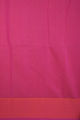 Chevron Border Coral Pink Maheswari Silk Cotton Saree