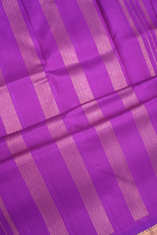 Chevron Border Plain Purple Rose Kanchipuram Silk Saree