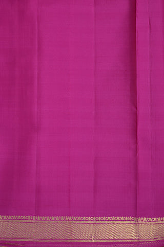 Magenta And Orange Checks Kanchipuram Nine Yards Silk Saree