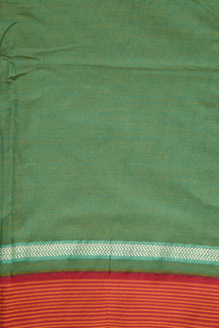 Contrast Border Light Green Dharwad Cotton Saree