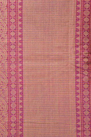 Contrast Border With Checked Dark Violet Coimbatore Cotton Saree