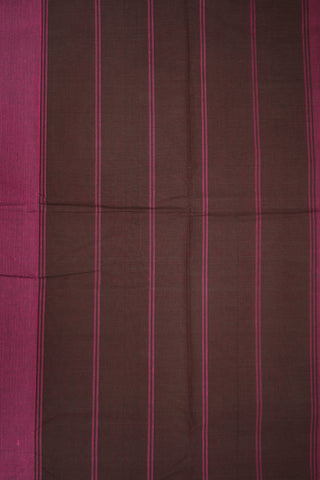 Contrast Border Coffee Brown Chettinadu Cotton Saree