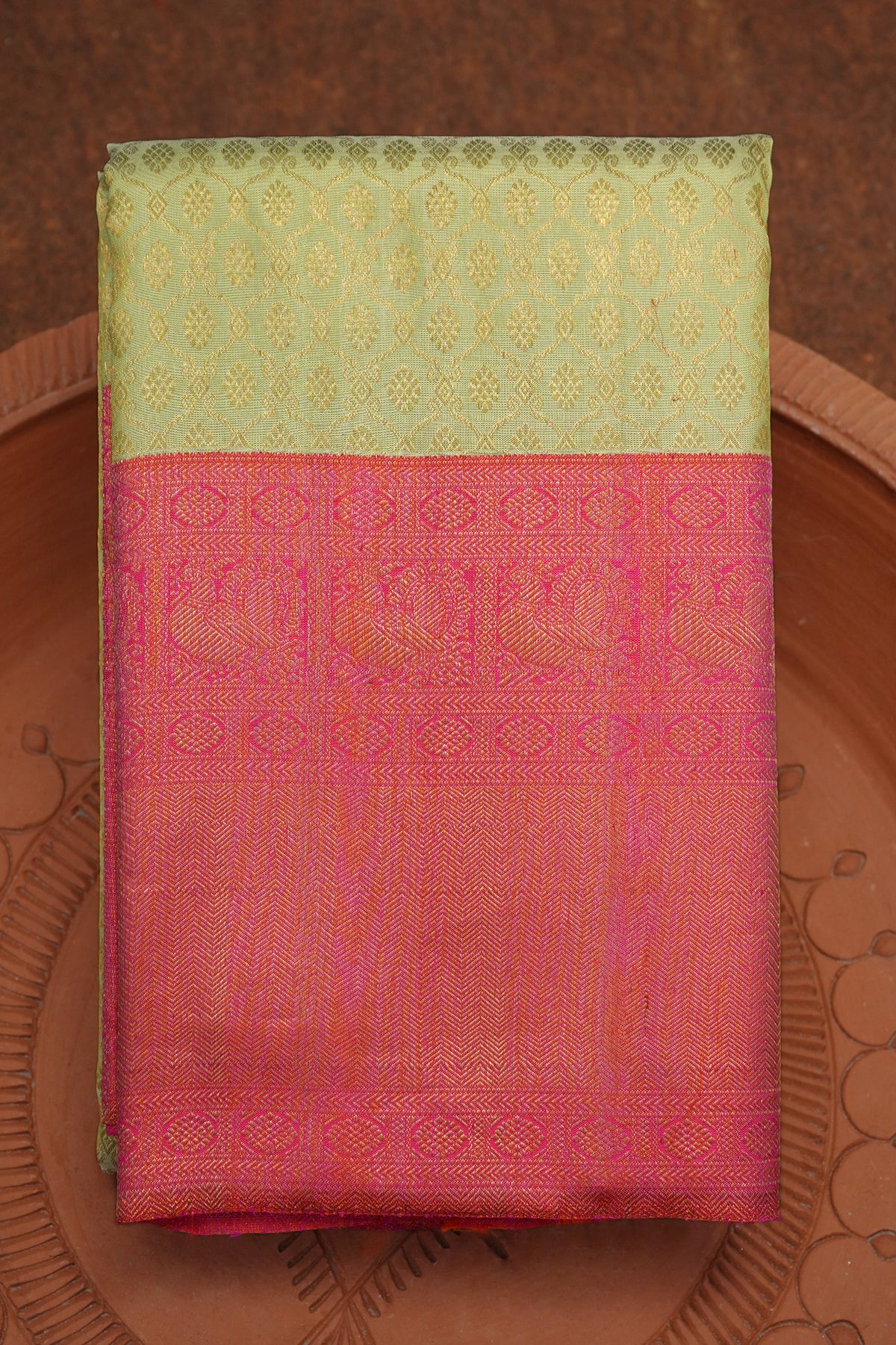 Mimosa Pista Green Silk Woven Saree With Unstitched Blouse