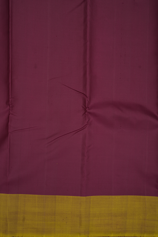 Contrast Border Plain Berry Purple Kanchipuram Silk Saree