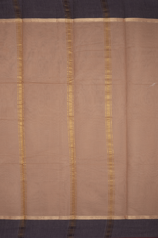 Contrast Border Plain Caramel Brown Chettinadu Cotton Saree