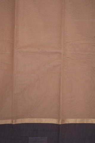 Contrast Border Plain Caramel Brown Chettinadu Cotton Saree