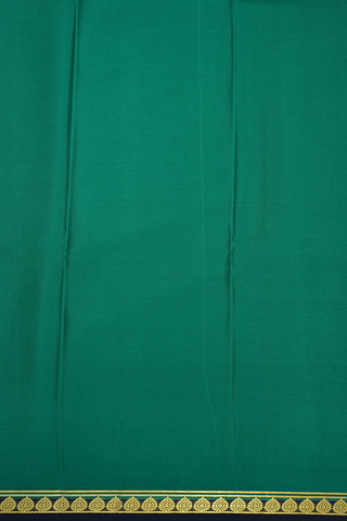 Contrast Border Plain Emerald Green Mysore Silk Saree