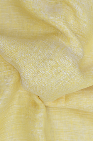 Contrast Border Plain Pastel Yellow Linen Saree