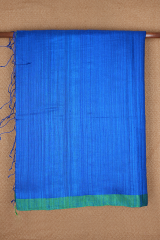 Contrast Border Royal Blue Jute Saree