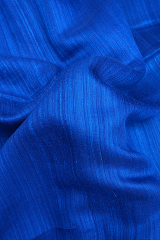 Contrast Border Royal Blue Jute Saree