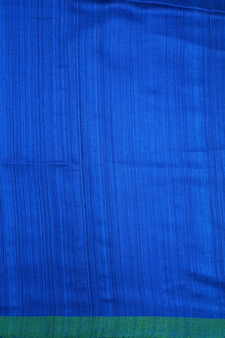 Contrast Border Royal Blue Jute Saree