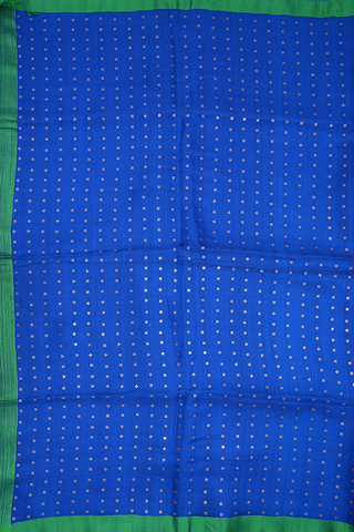 Contrast Border Royal Blue Jute Saree