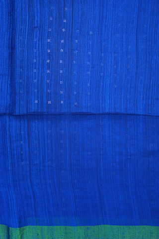 Contrast Border Royal Blue Jute Saree