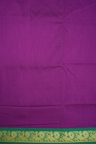 Contrast Peacock Zari Border Purple Kalyani Cotton Saree