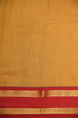 Contrast Rettai Pettu Border In Plain Mustard Yellow Apoorva Cotton Saree