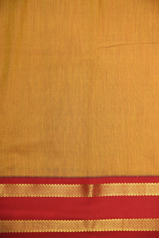 Contrast Rettai Pettu Border In Plain Mustard Yellow Apoorva Cotton Saree