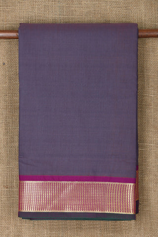 Contrast Zari Border In Plain Dual Shade Purple Apoorva Nine Yards Cotton Saree