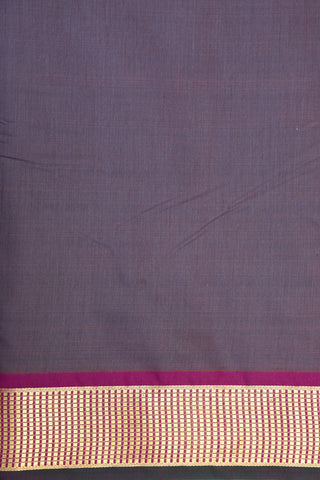 Contrast Zari Border In Plain Dual Shade Purple Apoorva Nine Yards Cotton Saree