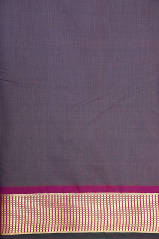 Contrast Zari Border In Plain Dual Shade Purple Apoorva Nine Yards Cotton Saree