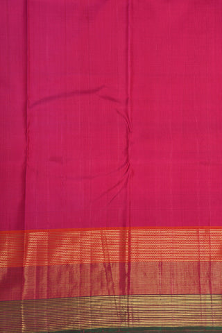 Tricolor Zari Border In Plain Purple Kanchipuram Silk Saree