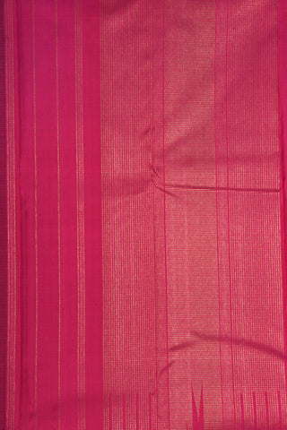 Tricolor Zari Border In Plain Purple Kanchipuram Silk Saree