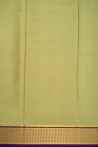 Contrast Zari Border Plain Pale Moss Green Mysore Silk Saree