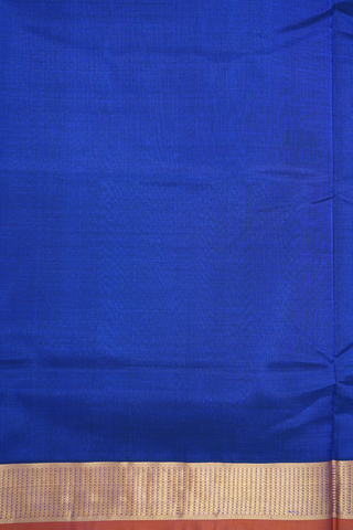 Contrast Zari Border Royal Blue Nine Yards Silk Cotton Saree