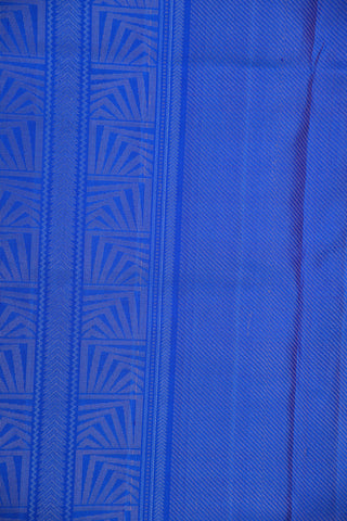 Copper And Silver Zari Square Box Buttas Azure Blue Soft Silk Saree