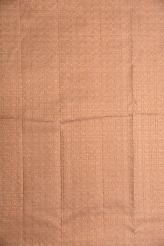 Copper Zari Peacock Border With Chakram Motif Biscuit Brown Kanchipuram Silk Saree