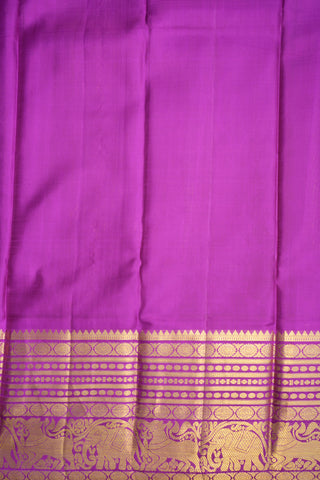 Big Contrast Korvai Border Cobalt Blue Kanchipuram Silk Saree