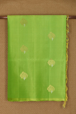 Zari Buttas Pear Green Soft Silk Saree