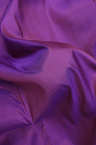 Diagonal Chevron Border Plain Purple Kanchipuram Silk Saree