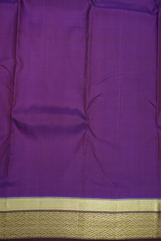 Diagonal Chevron Border Plain Purple Kanchipuram Silk Saree