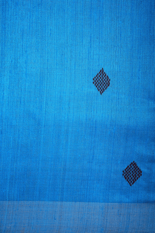 Diamond Threadwork Buttas Cerulean Blue Jute Saree