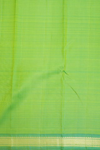 Diamond Zari Border Plain Light Green Kanchipuram Silk Saree