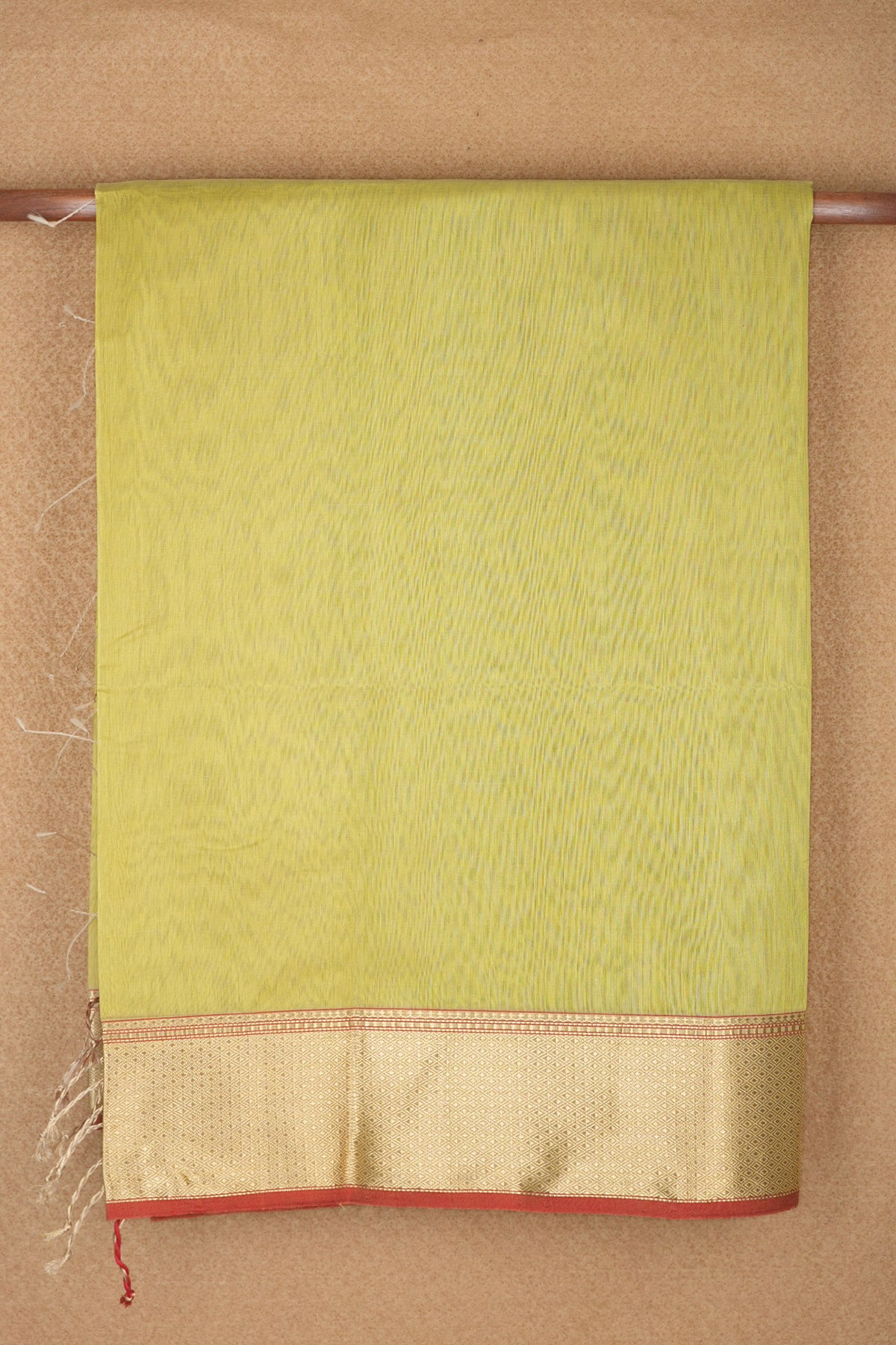 Diamond Design Zari Border Pastel Green Maheswari Silk Coton Saree