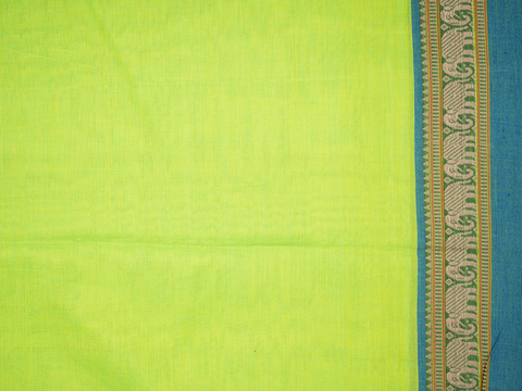 Elephant Border Plain Lime Green Cotton Salwar Material