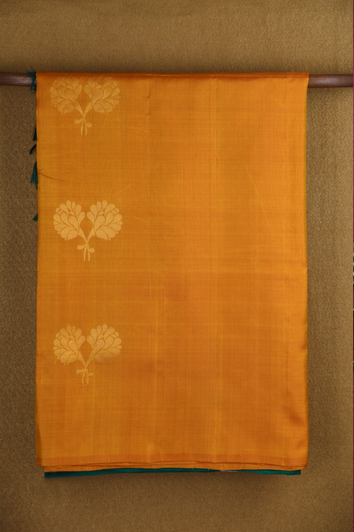 Floral Buttas Mustard Yellow Soft Silk Saree