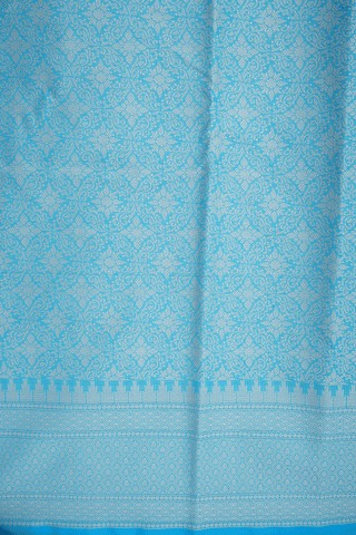 Floral Design Sky Blue Kota Cotton Saree