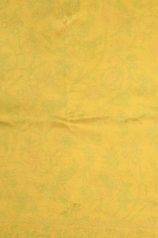 Floral Design Yellow Printed Silk Saree