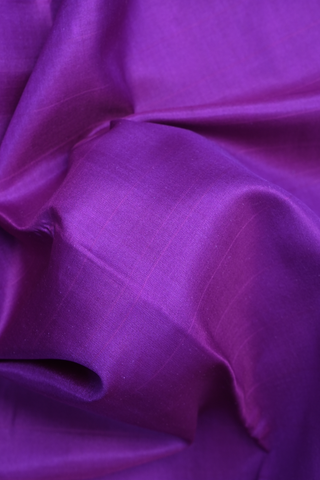 Floral Zari Border Plain Purple Nine Yards Silk Saree